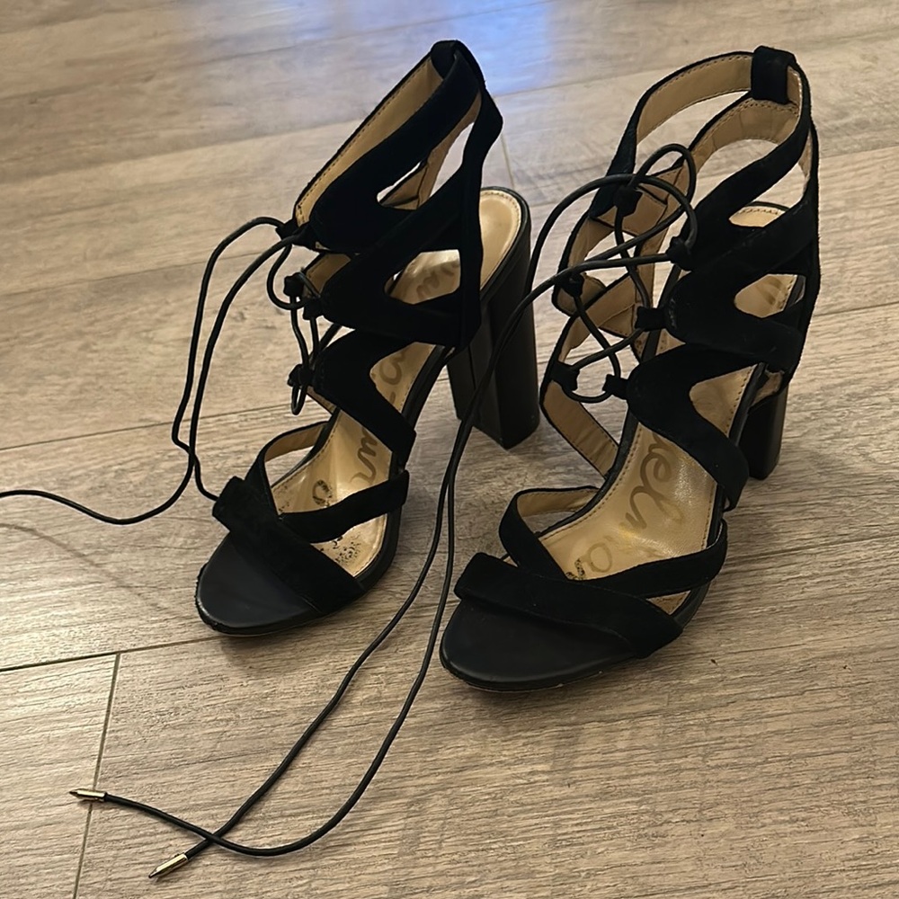Black Strappy Women's Heels